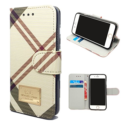 iPhone 7 Plus Wallet Case,2 Card Slots and Money slot Luxury Business Cellphone Case for Apple iPhone 7 Plus PU Leahter Flip Cover Protection Shell with iphone 7 Plus (Khaki)