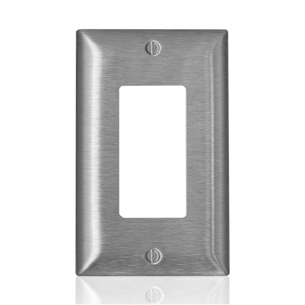 Placa de pared Decora Leviton SSJ82-C40 que cubre desperfectos con acero inoxidable Midway