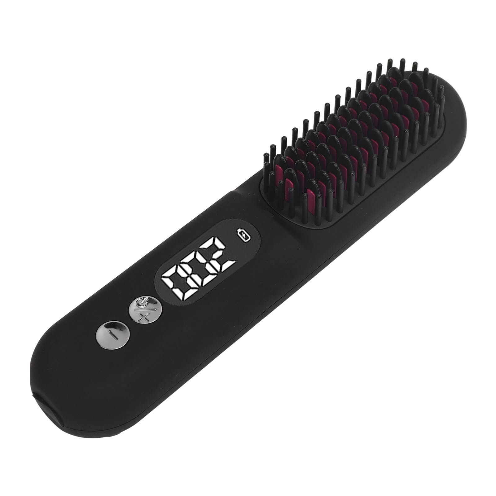 Spazzola per Lisciare i Capelli, Schermo LED Riscaldato Pettine per Lisciare i Capelli per Uso Domestico (BLACK)