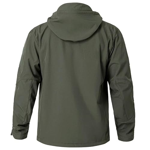 Aoleaky Jaqueta masculina à prova d'água softshell de inverno à prova de vento, casaco com capuz de