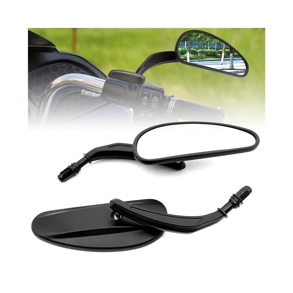 motos Miroir vélo Rétroviseurs Moto 8 Mm Pour Sportster 883 1200 Pour Dyna Pour Heritage Pour Softail FXDB(Chrome)