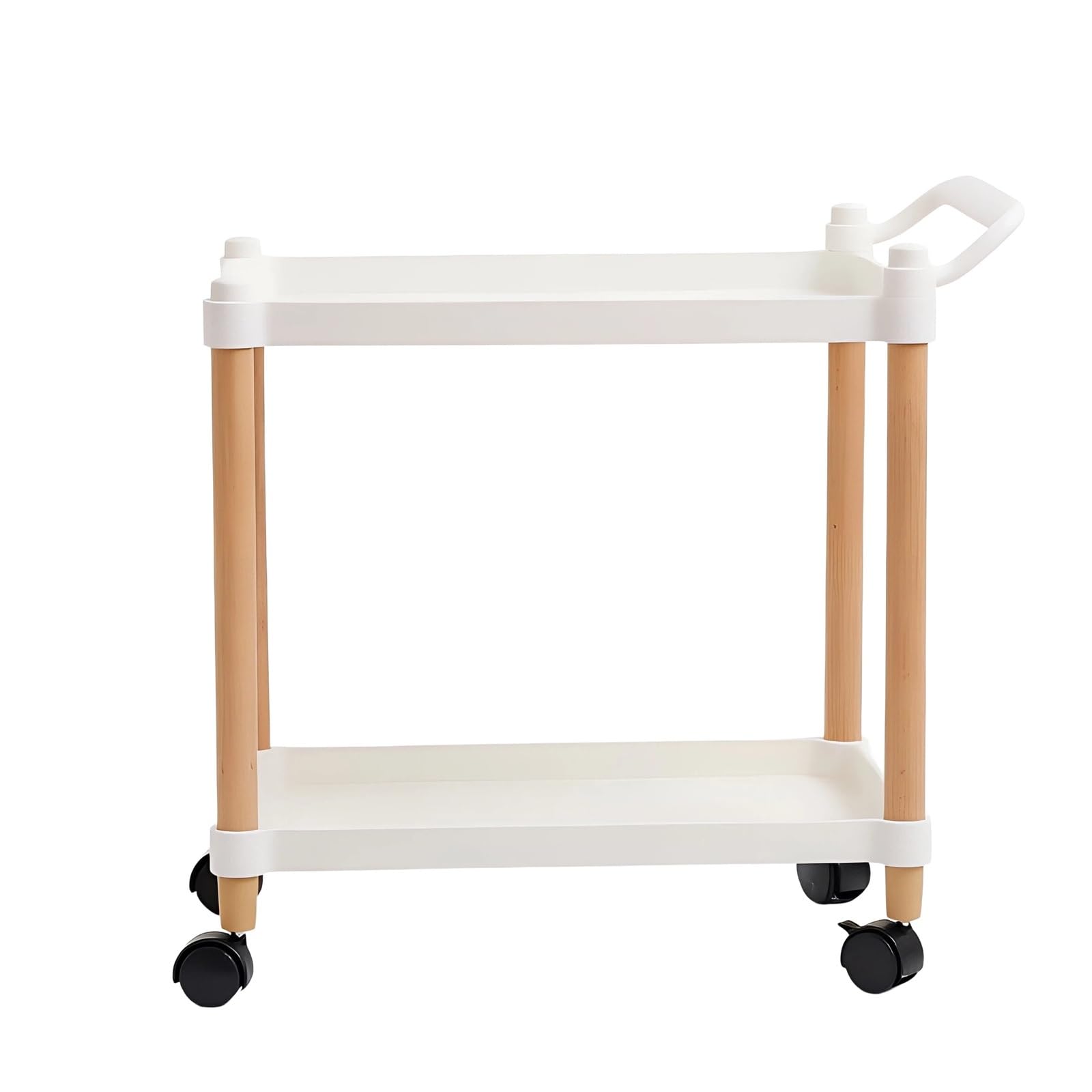 Ljhfg63kuyt White Multi-Purpose Movable Rolling Storage Cart Utility Shelf Organizer Rack For Living Room(,Small)