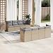 Produktbild Brokky 9-TLG. Garten-Sofagarnitur mit Kissen LoungemöBel Balkon Patio Furniture Gartengarnitur Set Beige Poly Rattan / 3249148