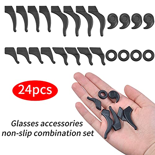 12 Paires Silicone Antidérapant Retenue de Lunettes, Confortable Crochet Anti-Dérapant Supports de Lunettes Réglables pour Lunettes de Soleil Lunettes de Lecture Lunettes (Noir) - Image 4