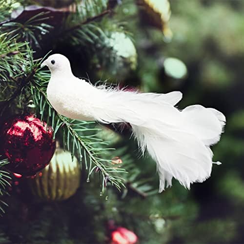 Yolococa 2pcs White Birds Chirstmas Decoration