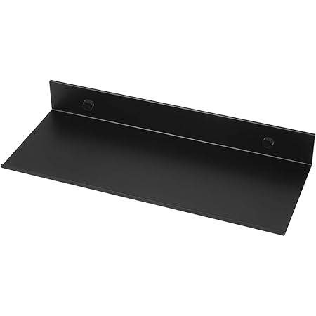 Yardwe Estante de baño Negro para Pared de Ahorro de Espacio, Resistente al óxido, estantes flotantes Extra Fuertes (30 cm)