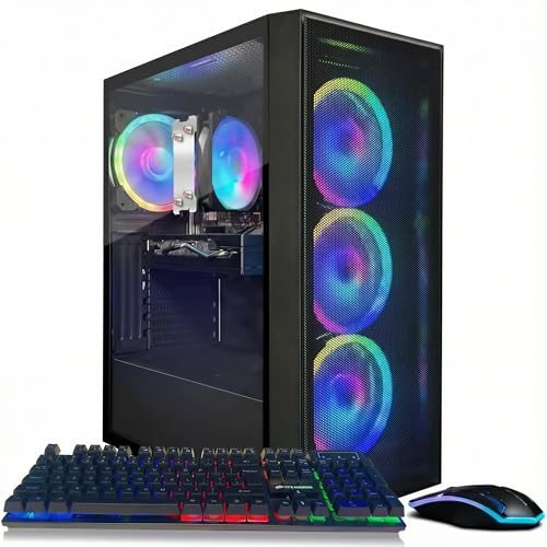 STGAubron Gaming PC Computer Desktop, AMD Ryzen 7 5700X up to 4.6G, GeForce RTX 3050 6G, 16G DDR4,...