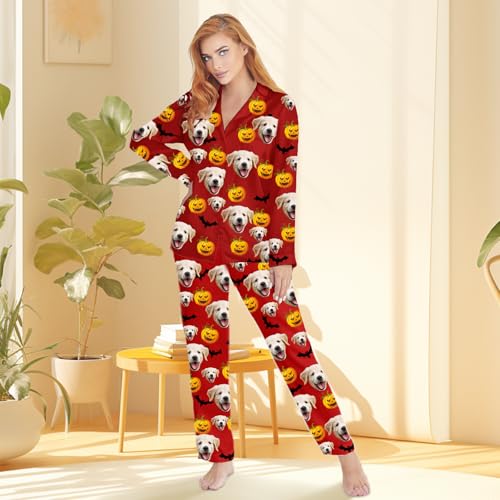 Custom Pajama Pants with Photo,Personalized Funny Pajamas with Pockets for Women Men Birthday Pet Face Pj Pants2