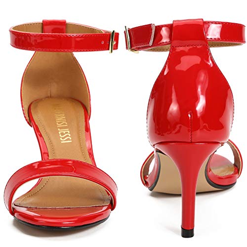 Image of MAIERNISI JESSI Unisex Men's Women's Ankle Strap Heeled Sandals, Open Toe, Buckle Closure, Kitten High Heel