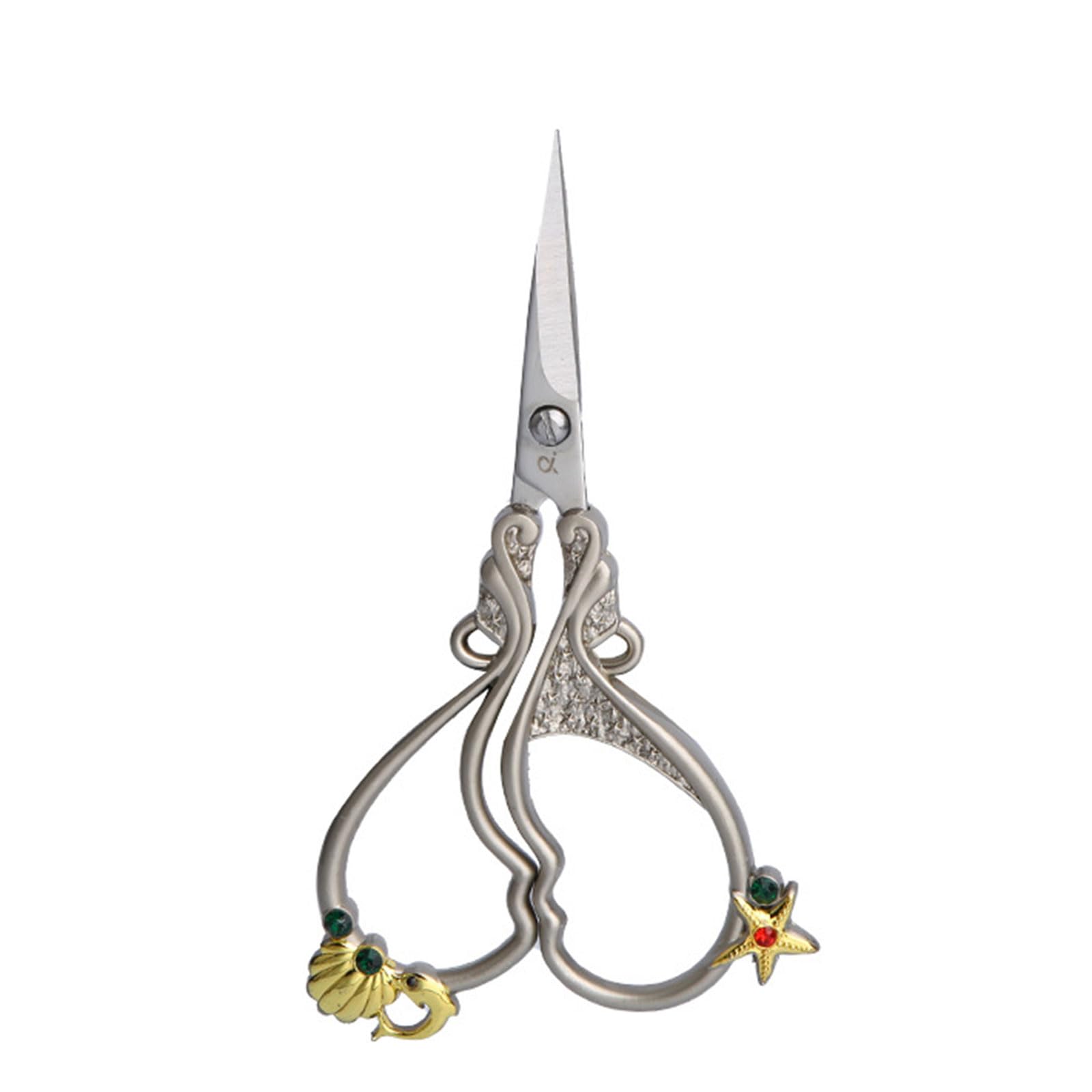 Buxuaaaa Embroidery Scissor Stainless Steel Retro Sewing Needlework Scissors for Handicraft Tools Pruning Tailor Embroidery Scissors