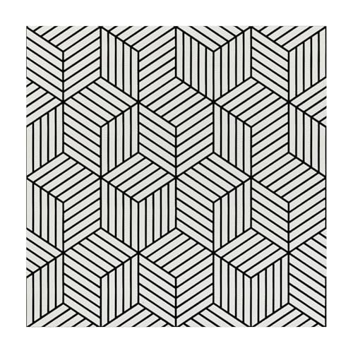 Dureidos - Azulejos de Piso Geométricos Pretos, Vinil, Revestimen...