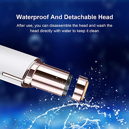 Facial Hair Removal for Women,USB Rechargeable Painless Waterproof Facial Hair Remover Trimmer with LED Light for Peach Fuzz Fine Hair Face, Lip,Chin,Cheek（Black） - Thumbnail 2