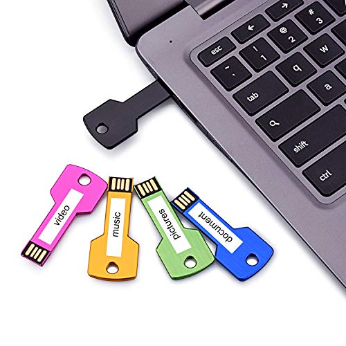 Juanwe 32Gb 5 Pack Usb Flash Drive Metal Thumb Drive 2.0 With Key Shape Design Jump Drive Waterproof Memory Stick Portable Usb Drive, Black, Blue, Pink, Gold, Green #TOP1