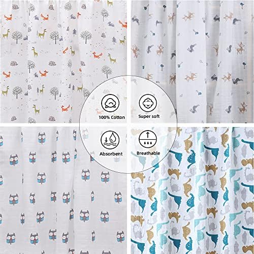 SGAVAHSG Large Muslin Cloths for Baby 120X120cm Muslin Swaddle Blankets Big Muslin Squares and Nursing Cover for Newborn Infant 47" X 47'', Pack of 4