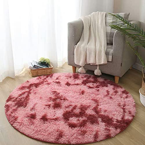 HLONGG Teppiche Super Soft Indoorrund Verlaufsteppich Kunstpelz Flauschiger...