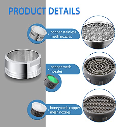 12 Pieces 2.2 Gpm Sink Faucet Aerator, Kitchen Sink Aerator Replacement Parts, Bathroom Faucet Aerator, Faucet Adapter Kit With 15/16-Inch Or 24 Mm Male Thread For Kitchen Bathroom Sink Faucets #TOP2