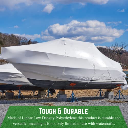 Farm Plastic Supply – String Reinforced Plastic Shrink Wrap - 10 mil (16\' x 125\') – Boat Shrink Film, Use with Heat Gun, Dura Skrim Industrial Shrink Wrap, Plastic Sheeting for Protection and Storage - Thumbnail 5