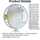 HEFJIAYCIQ Okrągłe obrotowe okna ze szkła hartowanego, Okna wentylacyjne ze stopu aluminium obracane o 360, Okno iluminatora do łazienki, kuchni, wystroju domu zabaw,Black 1,100cm/39in