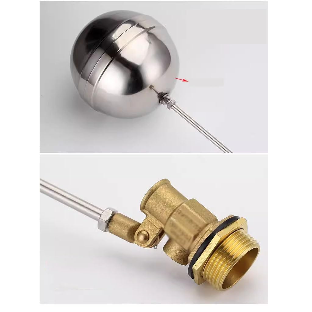 1 vanne flottante en laiton 1/2" 3/4" 1", robinet à boisseau sphérique flottant pour réservoirs d'eau froide et chaude, régulateur de débit en acier inoxydable pour réservoirs/récipients d'expansion