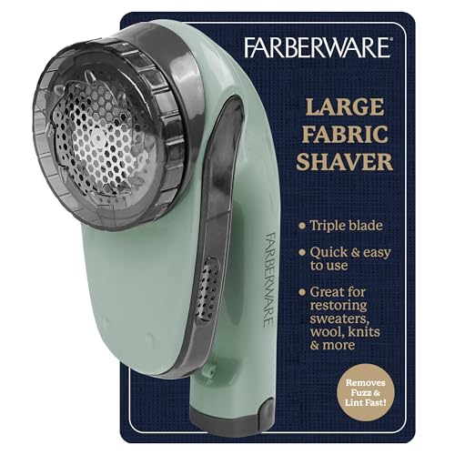 Image of Farberware Fabric Shaver & Lint Remover for Clothing, Large, Triple Blade