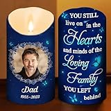 Wrappiness Personalized Memorial Led Candle - I Am Always with You, in Loving Memory Candle Custom Photo, Sympathy Gifts for Loss of Loved Ones in Heaven, Loss of Mom Loss of Dad (A09)