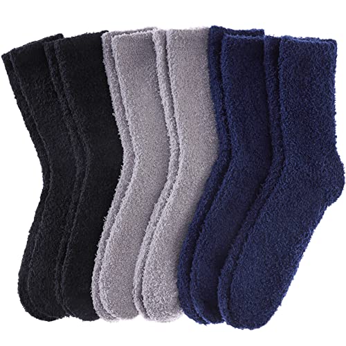 Image of DYW Mens Fuzzy Slipper Socks Super Soft Cozy Fluffy Winter Warm Sleeping Socks