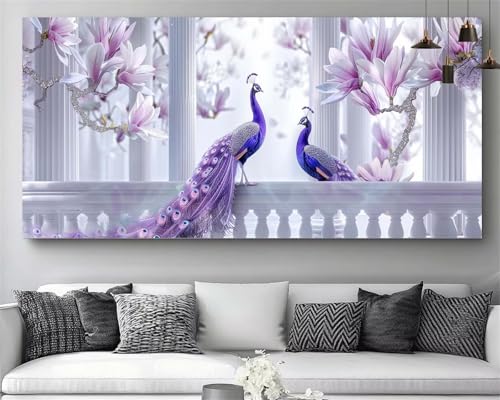 Tableau strass paon diamant 5D pour vaincre l'ennui et le stress à la maison
