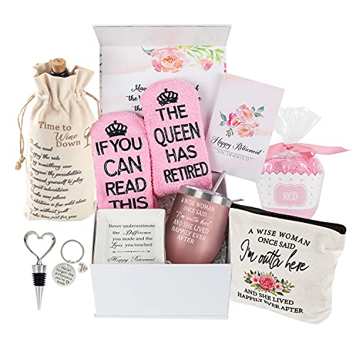 Urllinz Retirement Gifts for Women 2022 Funny-Female Retirement Gifts for Teacher Nurse Retirement Gift Ideas, Retirement Party Decorations,Happy Retirement Gifts for Mom Grandma,Retired Gifts Present