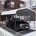 Chilihom Car Port Metal Carport 10 ×15 FT Heavy Duty Carport Kit, Metal Garage Carport Canopy with Galvanized Steel Frame and Roof, Car Tent Shelter Outdoor Storage Shed for Boats and Truck, Charcoal