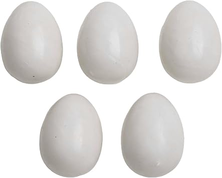 12Pcs Simulated Pigeon Eggs, Solid Plastic Fake Eggs For Pigeon Hatching Supplies, Realistic Training Dummy Eggs To Encourage Nesting Instincts, White, 10X8x10mm
