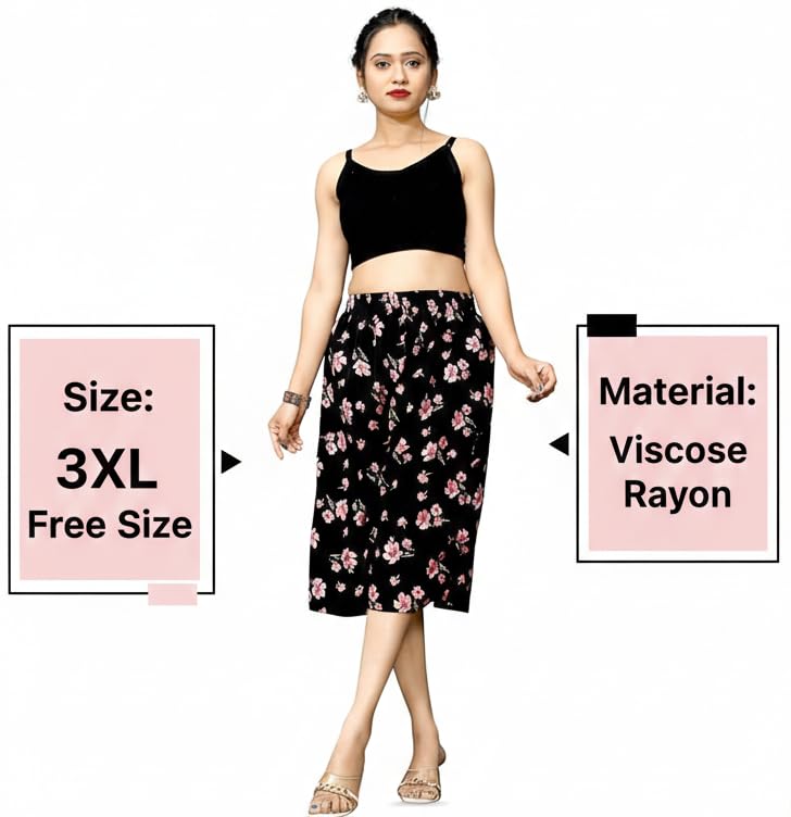 Image of Viscose Rayon Flared Printed Plazzo Palazzo Pants, Loose /Relaxed Fit Regular, Office Wear, Casual Wear Comfortable, Trouser Pants for Girls & Women Black Kerri Design (S to 3XL Size)