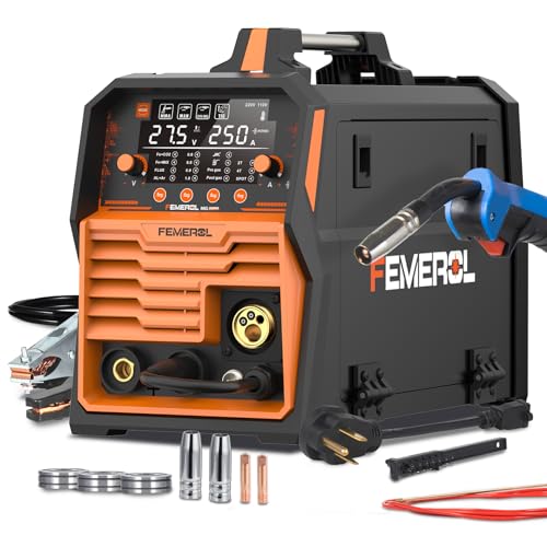 FEMEROL 250A MIG Welder,6 in 1 Gas MIG/Gasless Flux Core/Stick/Lift TIG/Spot Welding/Spool Gun...
