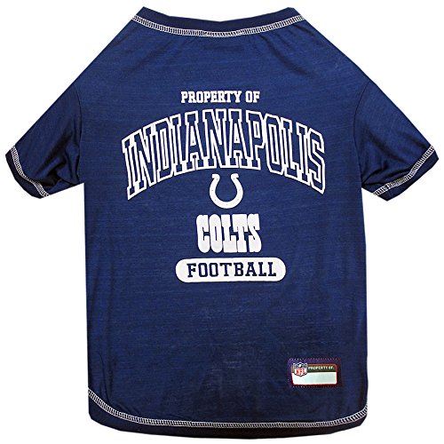 NFL Indianapolis Colts Dog T-shirt X-Large. - Licensed Shirt for Pets Team Colored with Team Logos- Premium Stretchable Materials for the comfort of your Dog & Cat
