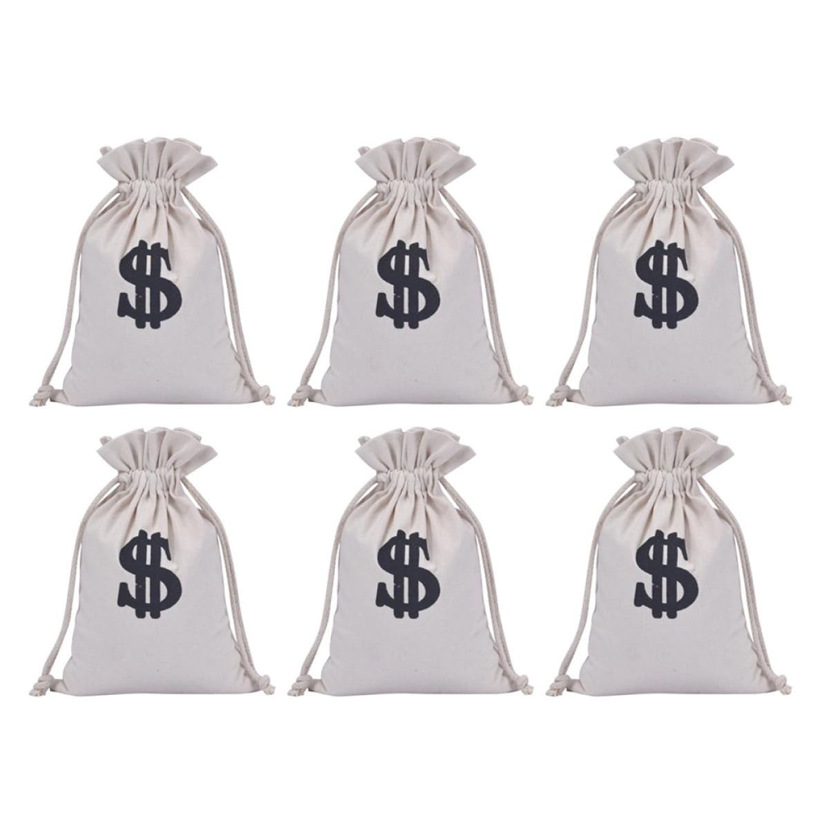 DECORNIJIA Lot de 6 Pochettes à Cordon 30x40 Cm en Coton Symbole, Paquet Présents pour Bonbons et Bijoux, Sachets de Rangement Polyvalents pour Fêtes et Occasions Spéciales