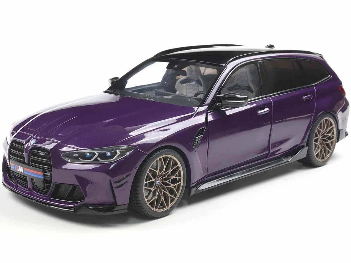Solido BMW M3 Touring G81-1:18 Car Model - Purple Metallic, Detailed Die-Cast Model with Interior and Engine, Official BMW Collector's Model