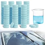 QESSUVNC 70 Stücke Glasreiniger Auto Scheibenreiniger Tabletten Windschutzscheiben Reiniger Tabs Solide Scheibenwischwasser Konzentrierte Glasreiniger Brausetabletten für Auto Küchen Fenster