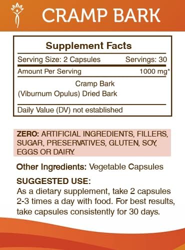 Secrets of the Tribe Cramp Bark 60 Capsules, Made with Vegetable Capsules and Cramp Bark (Viburnum Opulus) Dried Bark (60 Capsules) - Image 3