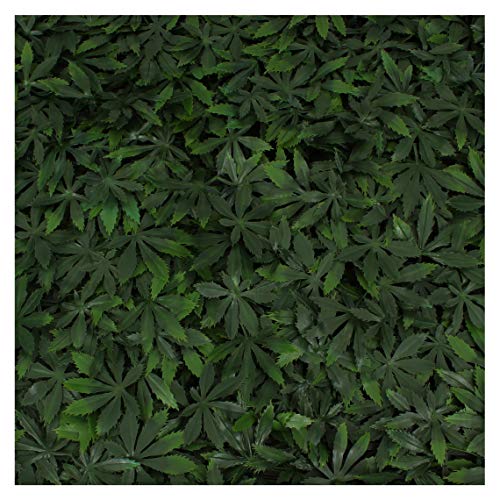 Artificial Marijuana Pot Leaf Hedge - Fake Weed Plant - Smoke Shop Decor - Sound Diffuser Marijuana Wall Art - Topiary Cannabis Greenery Panels (12 Pack) #TOP17