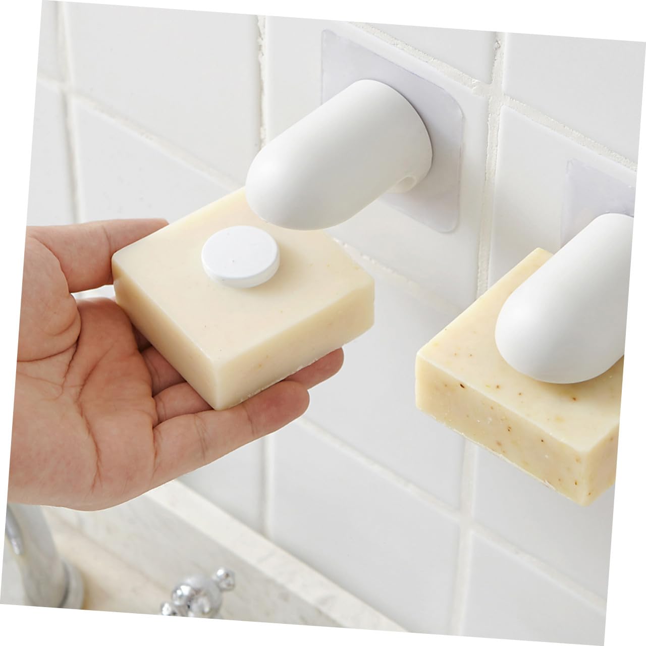 Alipis 6piezas Soporte De Jabón Magnético De Pared Estante De De Plástico Succión Organizador Multifuncional para Baño