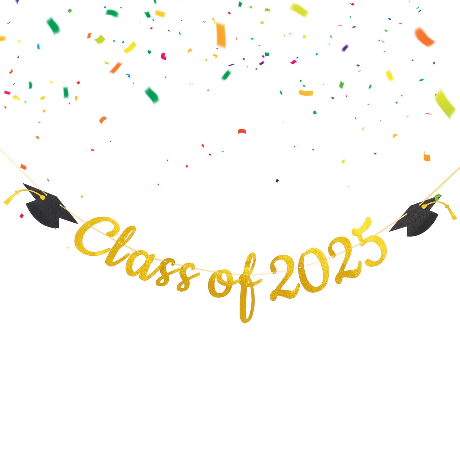Operitacx Graduation Banner Class of 2025 Party Decoration Reusable Paper Backdrop Sign Bright Colours Easy to Hang for Graduation Celebration and Photo Props