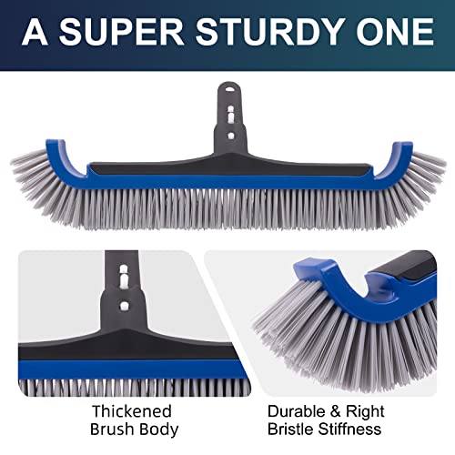 Poolaza Pool Brush, Innovative Material Pool Brushes For Cleaning Pool Walls Corners, Super Sturdy Pool Brush Head For Inground Pools—Right Bristle Stiffness Pool Brush Made Of High-Strength Composite #TOP2