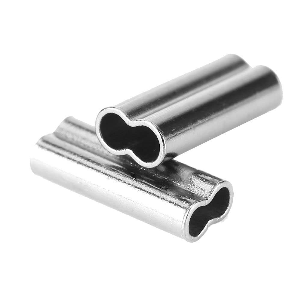 VGEBY 100pcs Fishing Sleeves, Copper Tube Connectors, 1.6mm*10mm, Easy to Use, Various Sizes, Line Protection, 100 Pieces