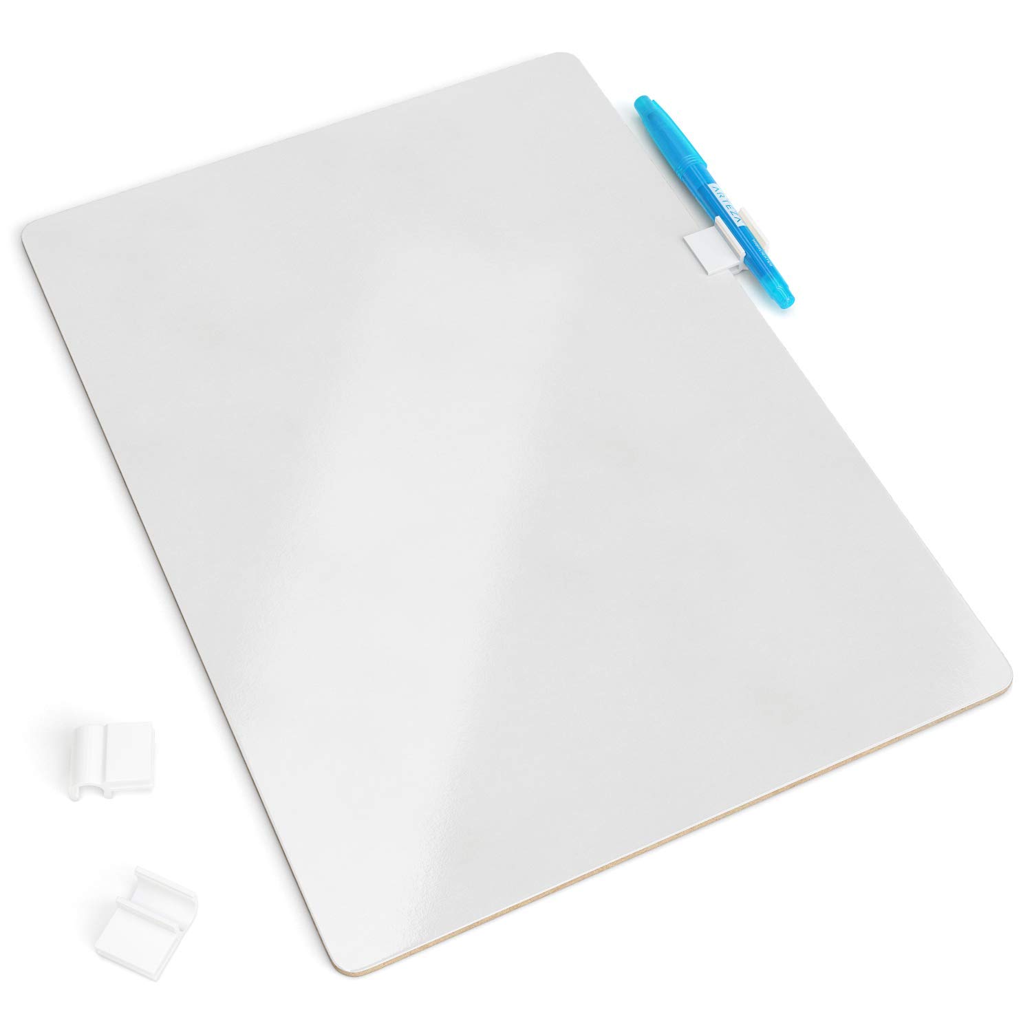 ARTEZA Schreibtafel | 23cm x 30cm Doppelseitiges Whiteboard | Set mit 16 Stück | Weiße Trocken Abwischbare Tafel | für Lehrer, Unterricht, Präsentationen, Büroarbeit