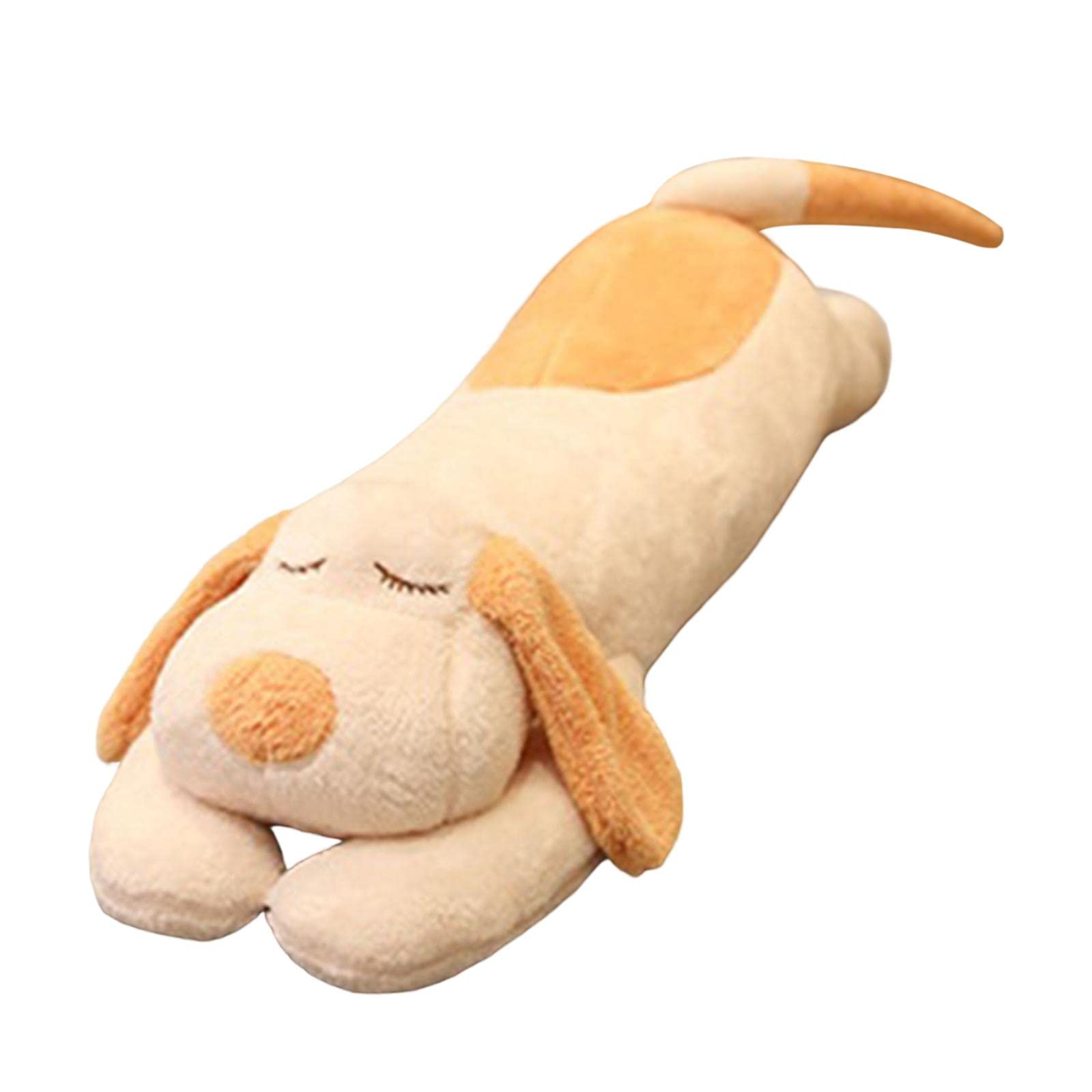 Almohada Larga de Peluche Perro Muñeco de Peluche Cojín Abrazable Almohada de Dormir Suave para Regalo de Cumpleaños para Niña Adecuada para Do, Marrón 110cm