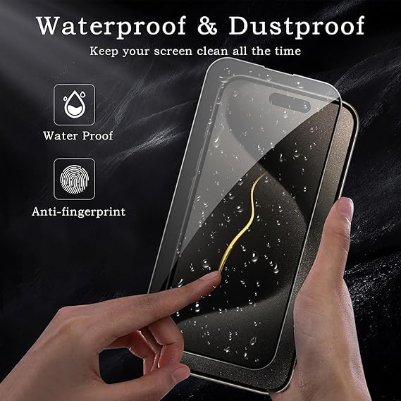 Image of [ 2+2 Pack Privacy Screen Protecor for iPhone 15 Pro Anti-Spy Shatterproof Tempered Glass with Camera Lens Tempered Glass 9H Hardness Bubble Free Anti-Glare Case Friendly