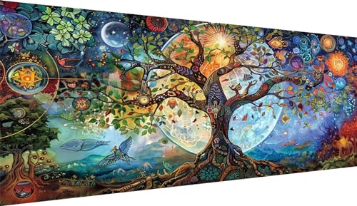 5D Diamond Painting Grand Format Lune et Arbre pour Kit Complet Broderie Diamant