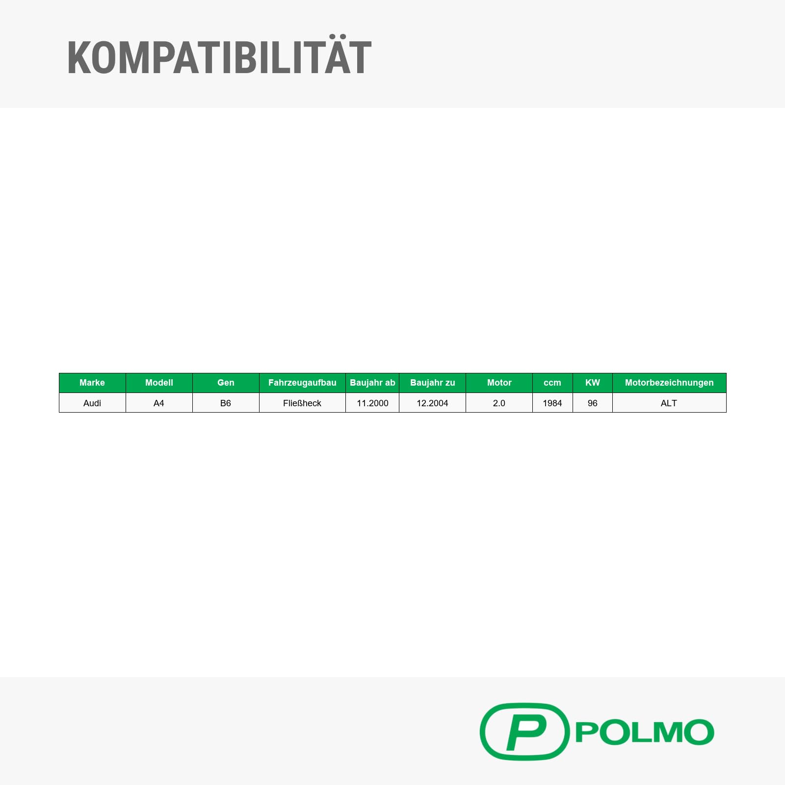 POLMOstrow Auspuff für Audi A4 B6 2000-2004 | Mitteltopf und Endtopf, Motoren: 2.0, Fließheck