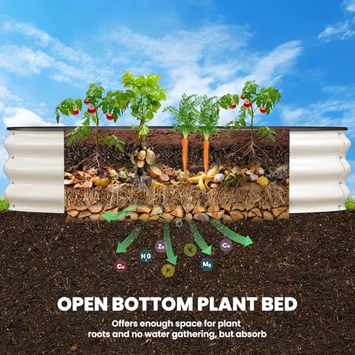 Image of Pattiumo Galvanized Raised Garden Bed 4x4x1 FT, Round Metal Raised Garden Bed Outdoor Planter Box with Open Bottom, Rust-Resistant Steel Garden Bed for Vegetables Herbs Flowers, Easy Assembly