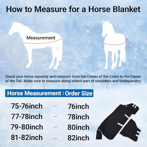 Turnout Horse Blankets Winter for Real Horses Waterproof Breathable Snow Proof Heavy Blankets 200g Fill Sheet Tear & Rip Resistant Outer Layer Adjustable Straps (75 Size) - Image 4