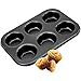 Zestaw 6 kubków babeczek do pieczenia, foremki do muffinek, foremki do pieczenia pleśni, kubki taca do muffinek, nieprzywierająca forma do pieczenia muffinek, foremki do babeczek, do babeczek, ciastek, czekoladek, muffinek (czarne)